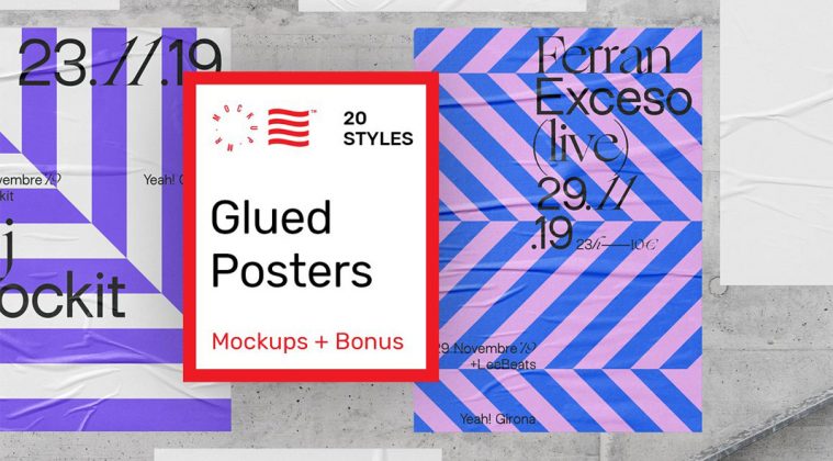 Download Hyper-Realistic Glued Poster Mockups