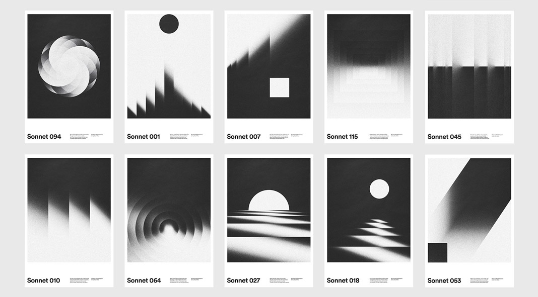 Sonnet posters by graphic designer Xtian Miller.