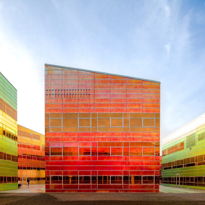 Architectural photography of colorful facades shot by Marco de Groot.