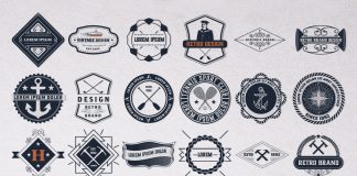 Set of 24 Vintage Logos and Badges designed by Roverto Castillo