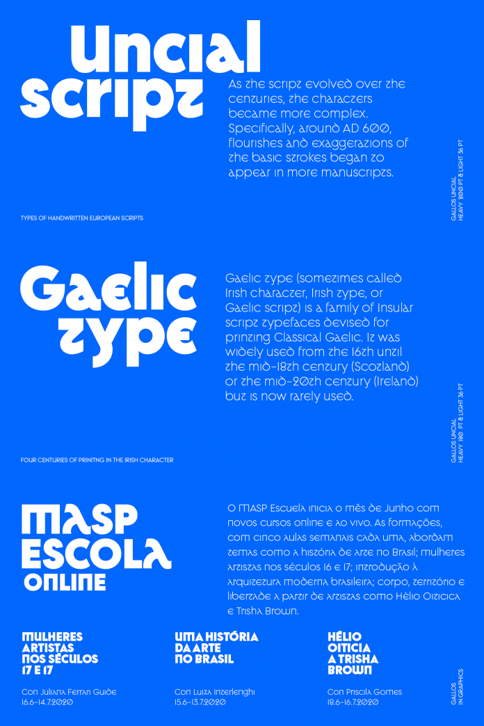 Gallos font family by W Foundry.