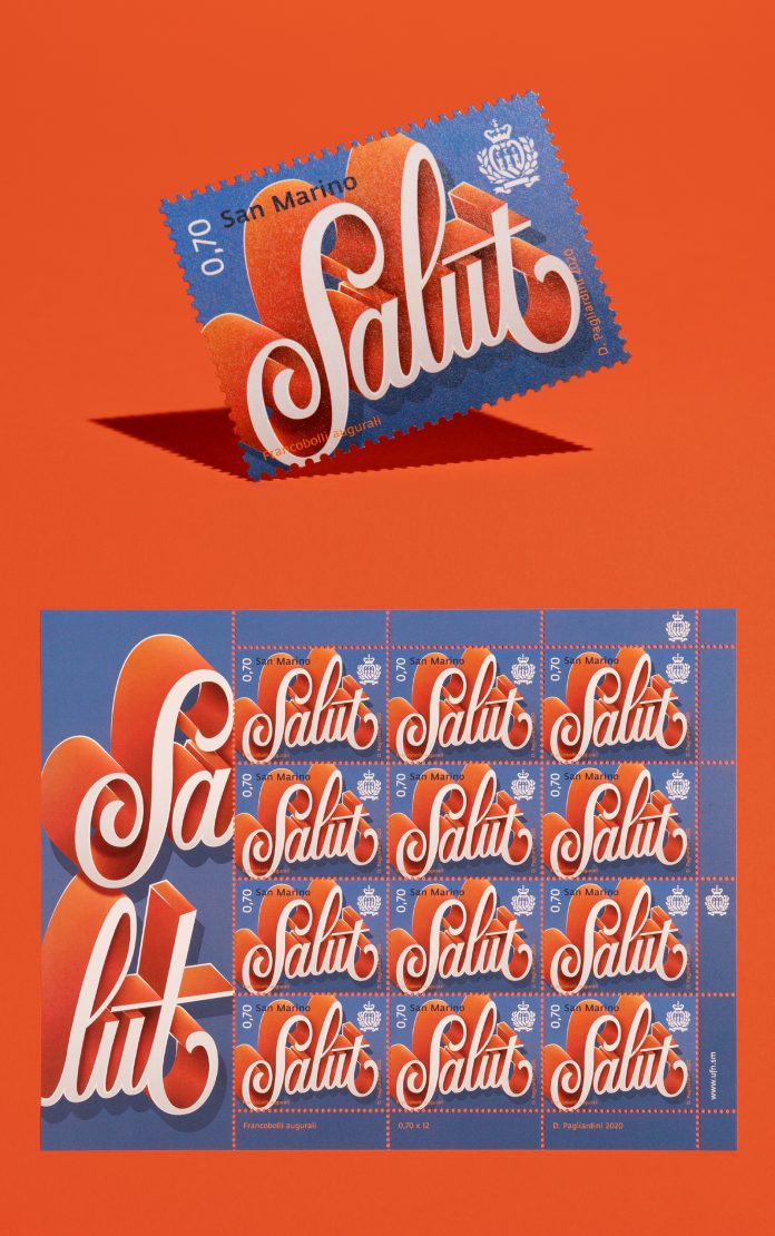 Typographic stamp design by Davide Pagliardini.