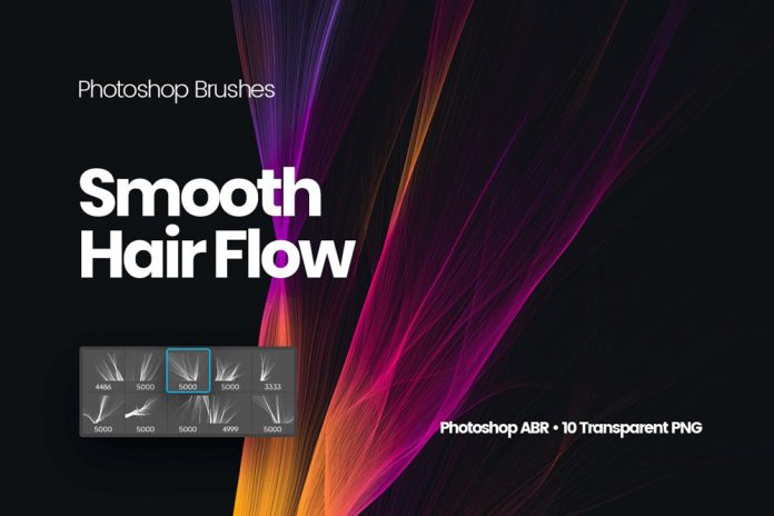 Smooth Hair Flow Photoshop Brushes