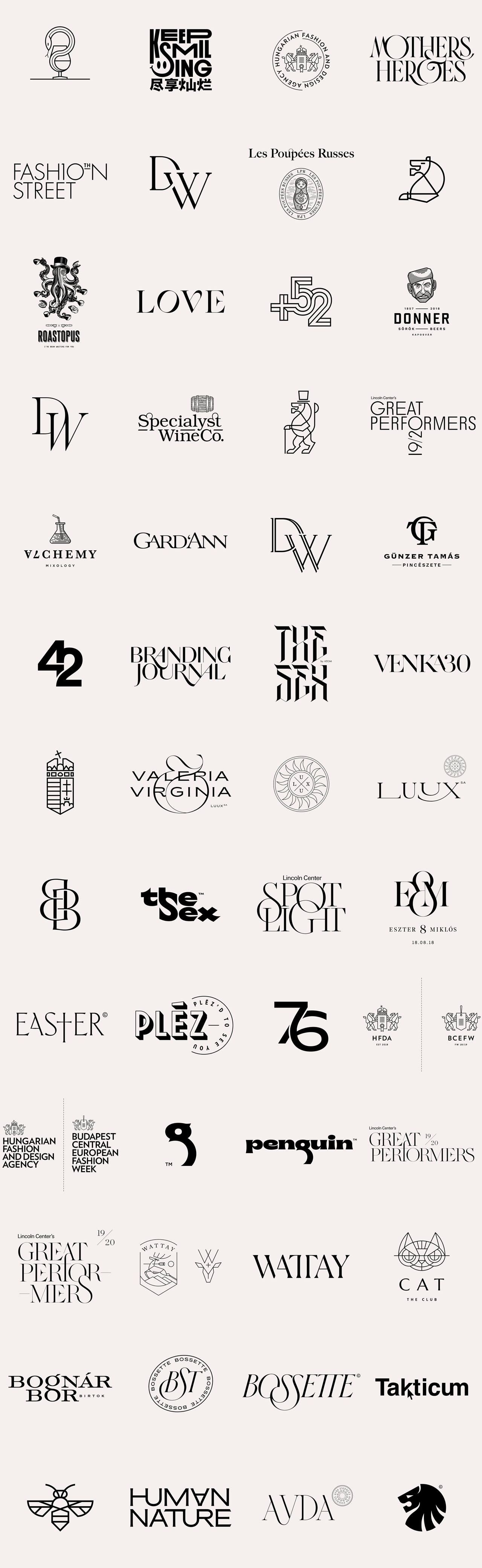 52 logos by graphic designer Miklós Kiss.