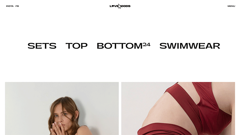 LOVEGOODS lingerie brand web design by @mashiqo and @tokitoshi.