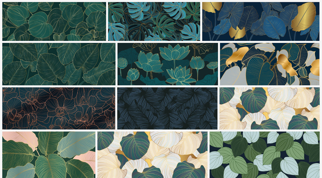 Floral vector backgrounds by Adobe Stock contributor @vectortwins.