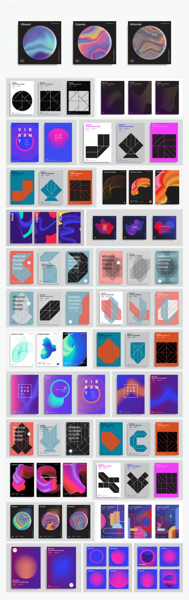 Geometric Design Templates Available as Vector Graphics