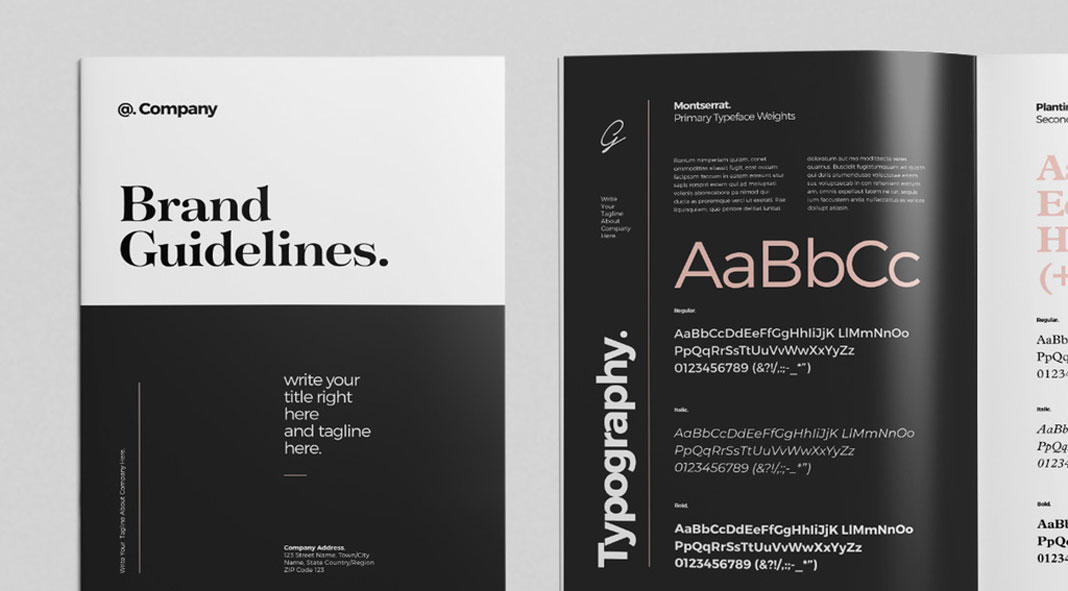 A4 and US Letter brand guidelines template for Adobe InDesign.