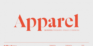 Apparel font family by Latinotype.