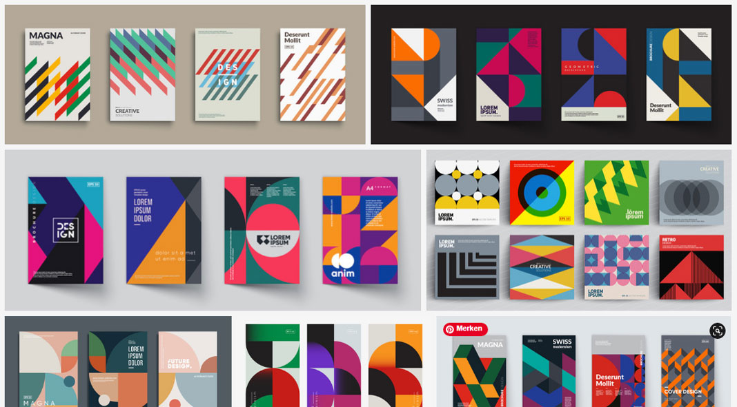 Download minimalist vector graphics inspired by Swiss graphic design.