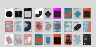 Graphic design templates based on simple geometric shapes.