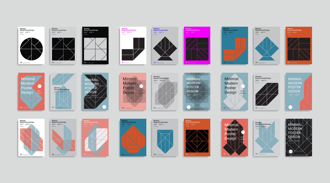 Graphic design templates based on simple geometric shapes.