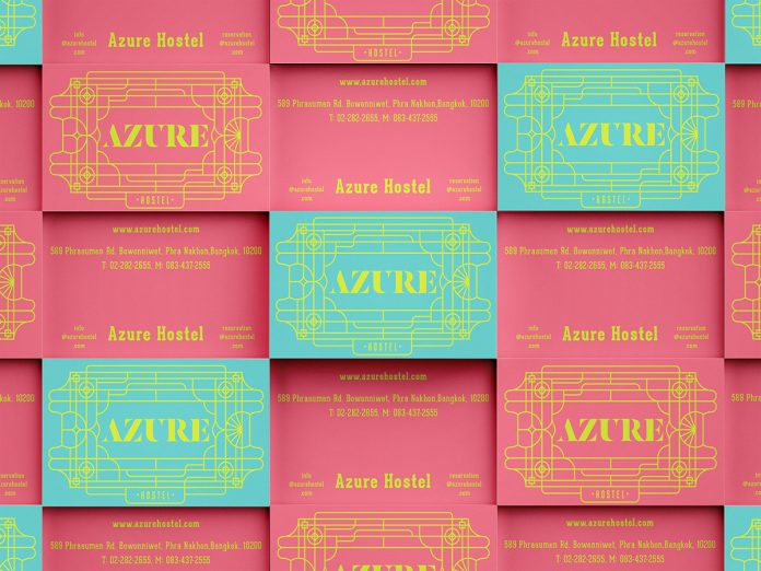 Azure Hostel brand and graphic design by Wide & Narrow