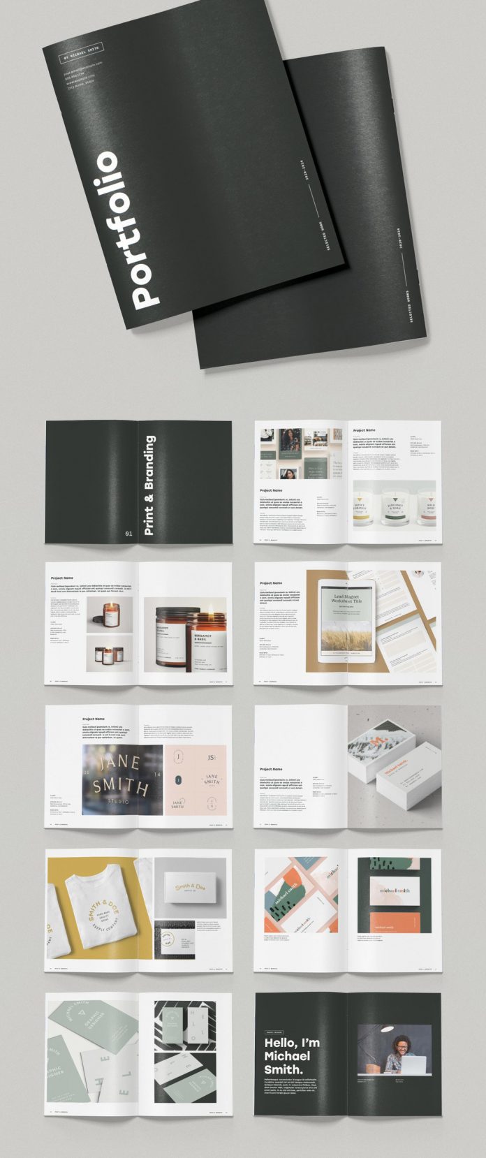 Minimalist Portfolio Brochure Template with Bold Typography