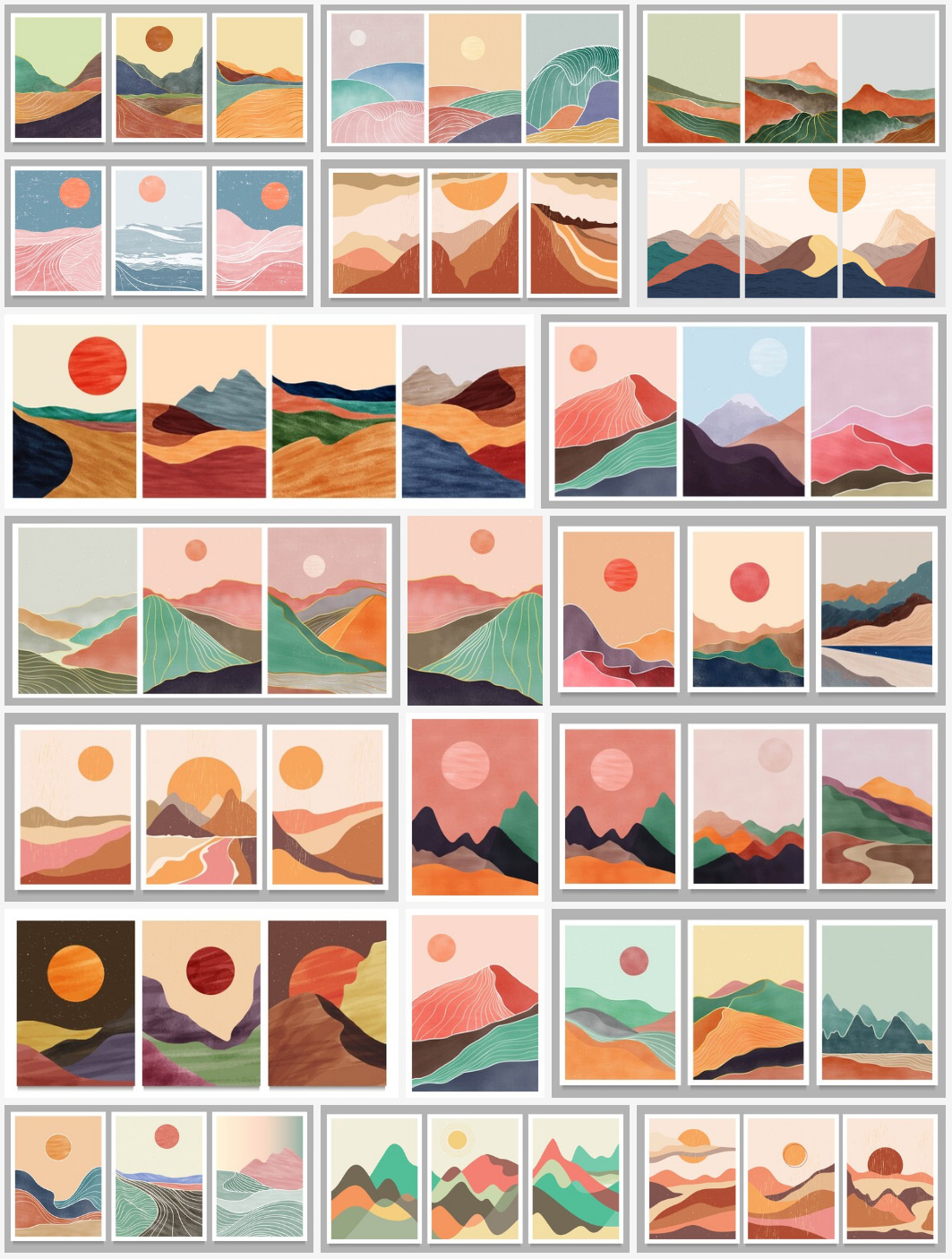 Download Artworks of Minimalist Landscapes as Vector Graphics