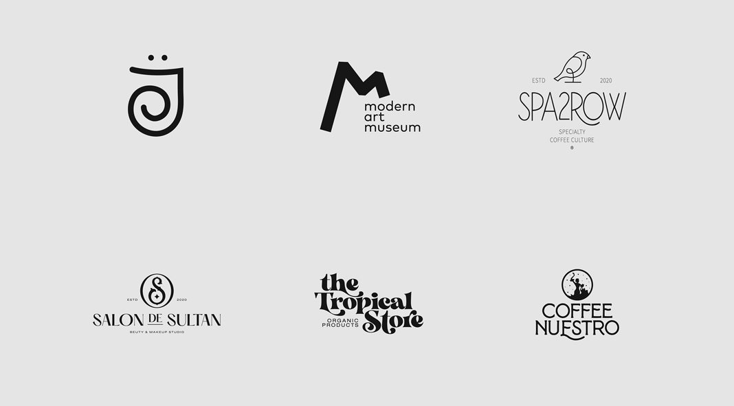 Logos and marks designed in 2020 by Mubariz Yusifzade.