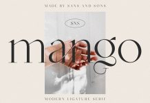 Mango serif font family by Sans & Sons.