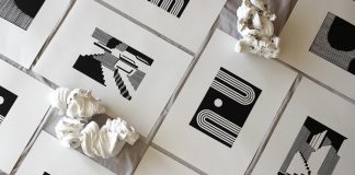 Minimalist architecture-inspired prints created by fresca studio.