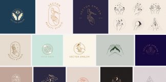 Minimalist vector symbols and logos with a feminine touch.