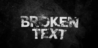 Realistic Broken Text Effect Template for Adobe Photoshop