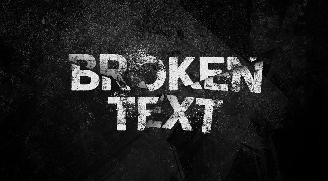 Realistic Broken Text Effect Template for Adobe Photoshop