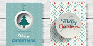 Set of Christmas greeting card layouts by Roverto Castillo.