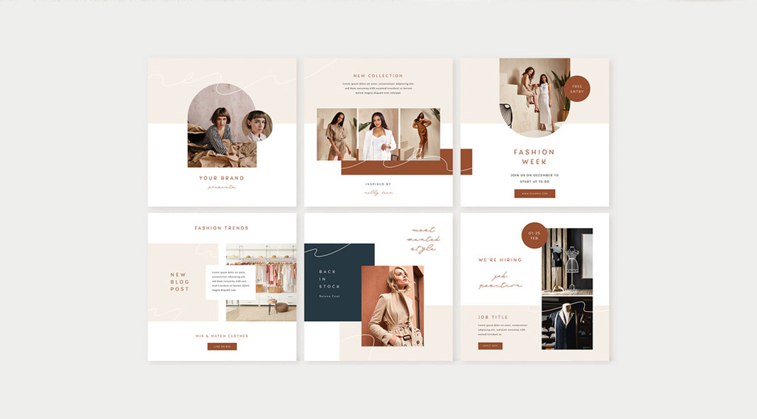 21 Fashion-Inspired Social Media Puzzle-Style Templates