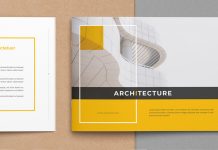 Architecture Brochure Layout with Yellow Accents.