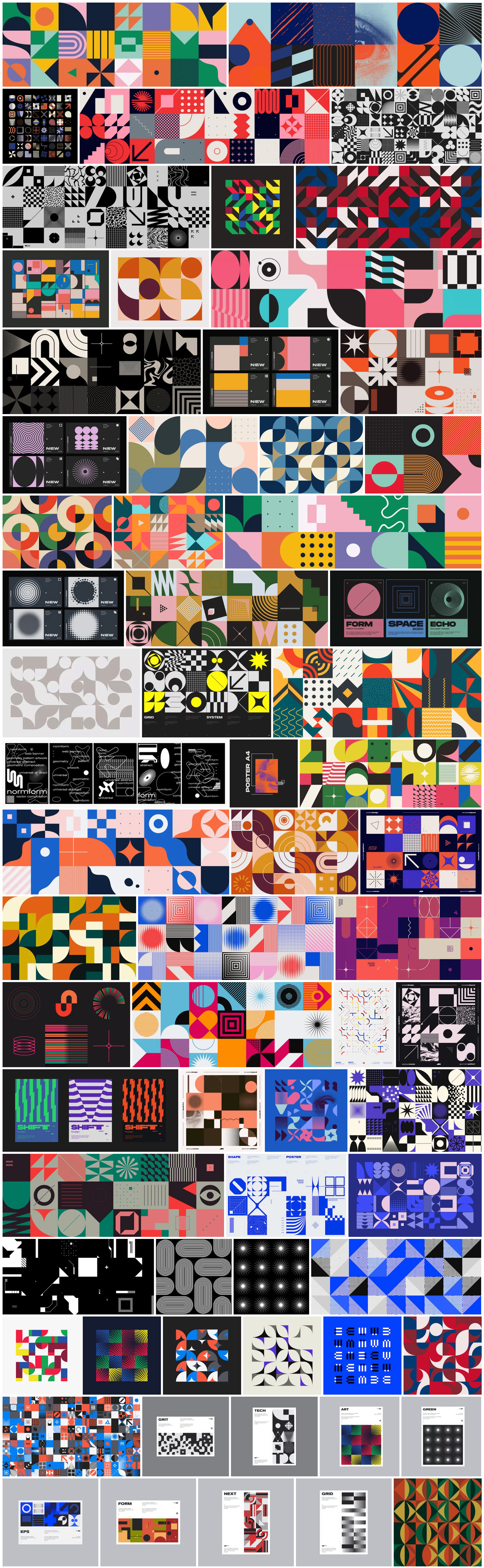 Abstract Geometric Vector Pattern Designs
