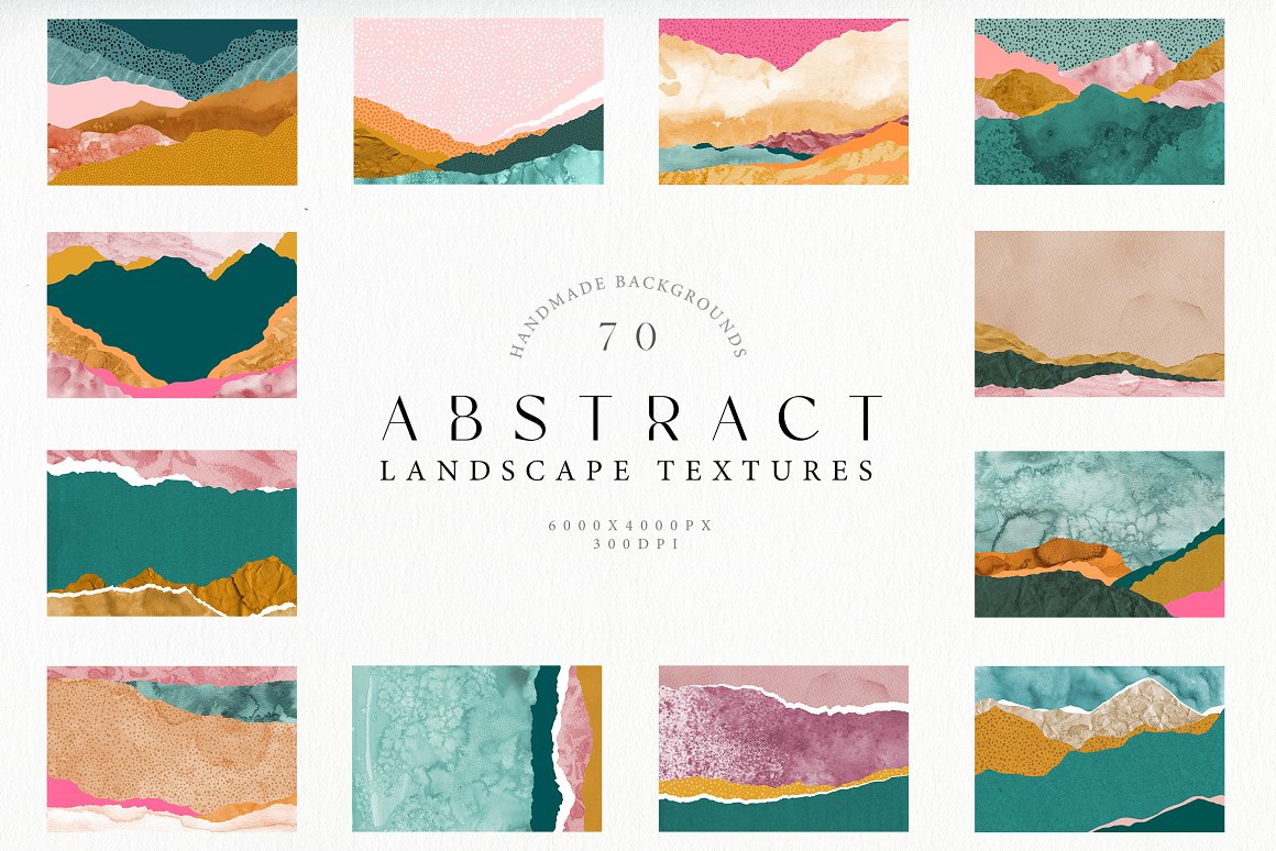 70 Abstract Landscape Watercolor Papers