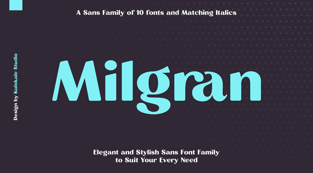 Milgran font family by Kulokale