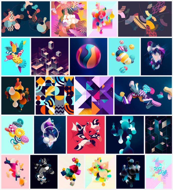 Abstract geometric vector graphics from Adobe Stock.