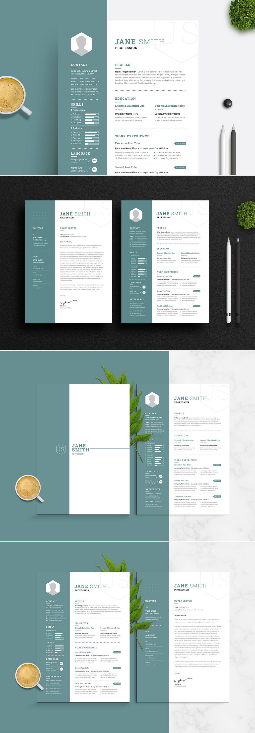 Adobe InDesign Resume and Cover Letter Template