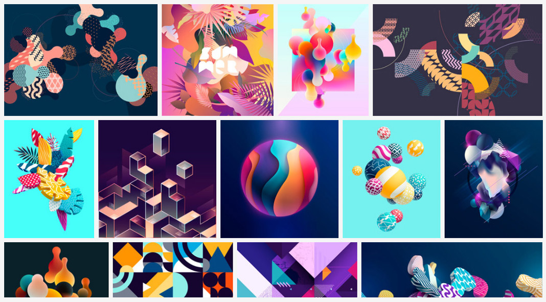 Abstract geometric vector graphics from Adobe Stock.