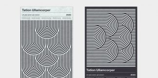 Monochrome Geometric Poster Template in Mid-Century Modern Style