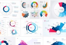 Circular vector charts for web elements and infographics
