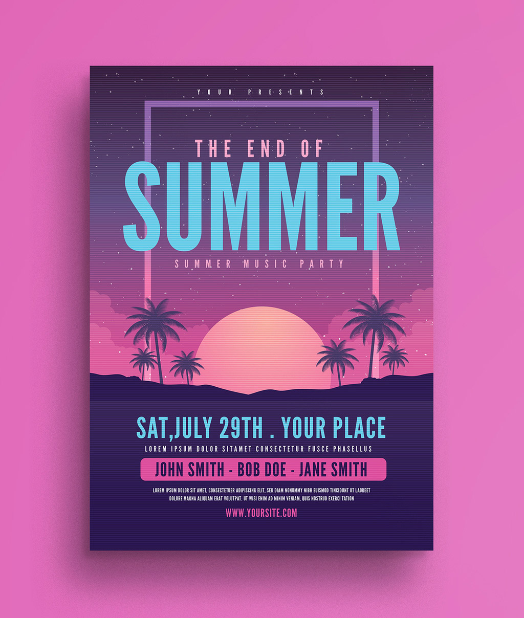End of Summer Party Flyer Template