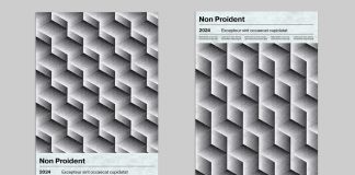 Isometric Cube Pattern Poster Template with Stipple Effect