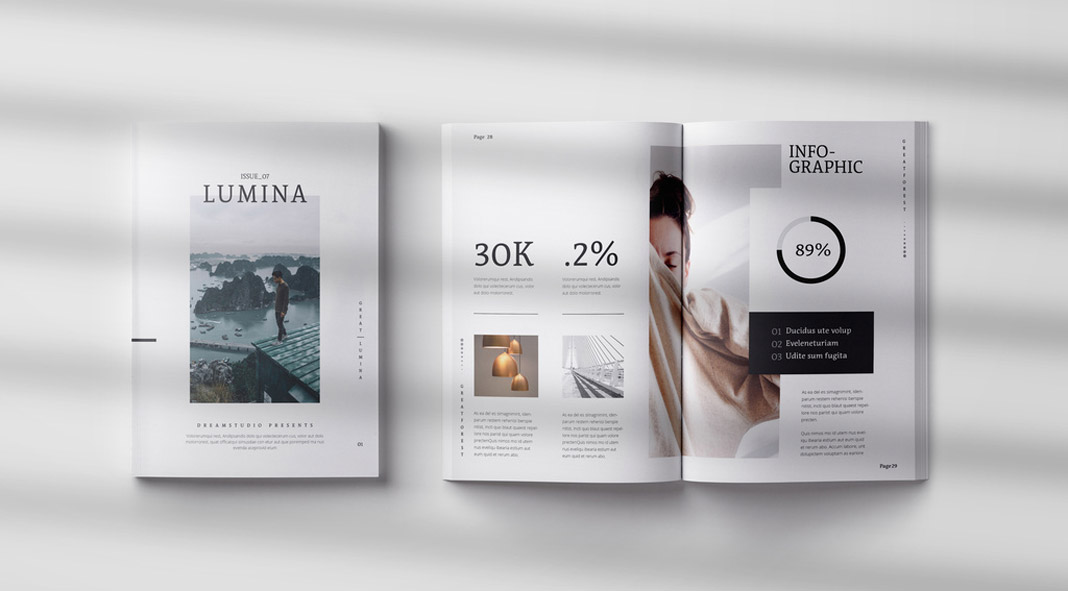 Lumina Magazine Template for Adobe InDesign