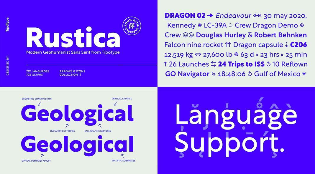 Rustica font family by TipoType