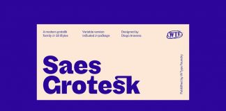 Saes Grotesk font family by W Type Foundry.