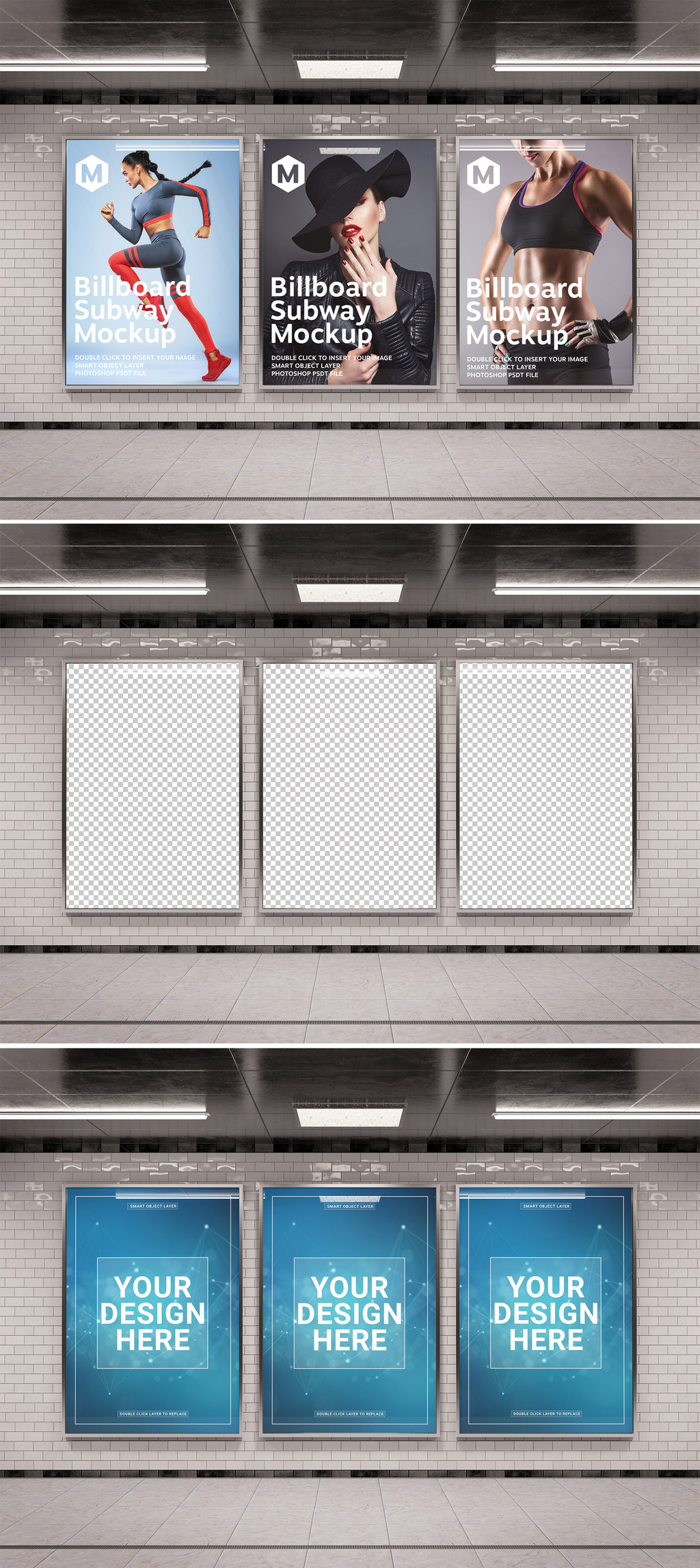 Billboards Subway Station Mockup