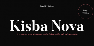 Kisba Nova font family by Identity Letters.
