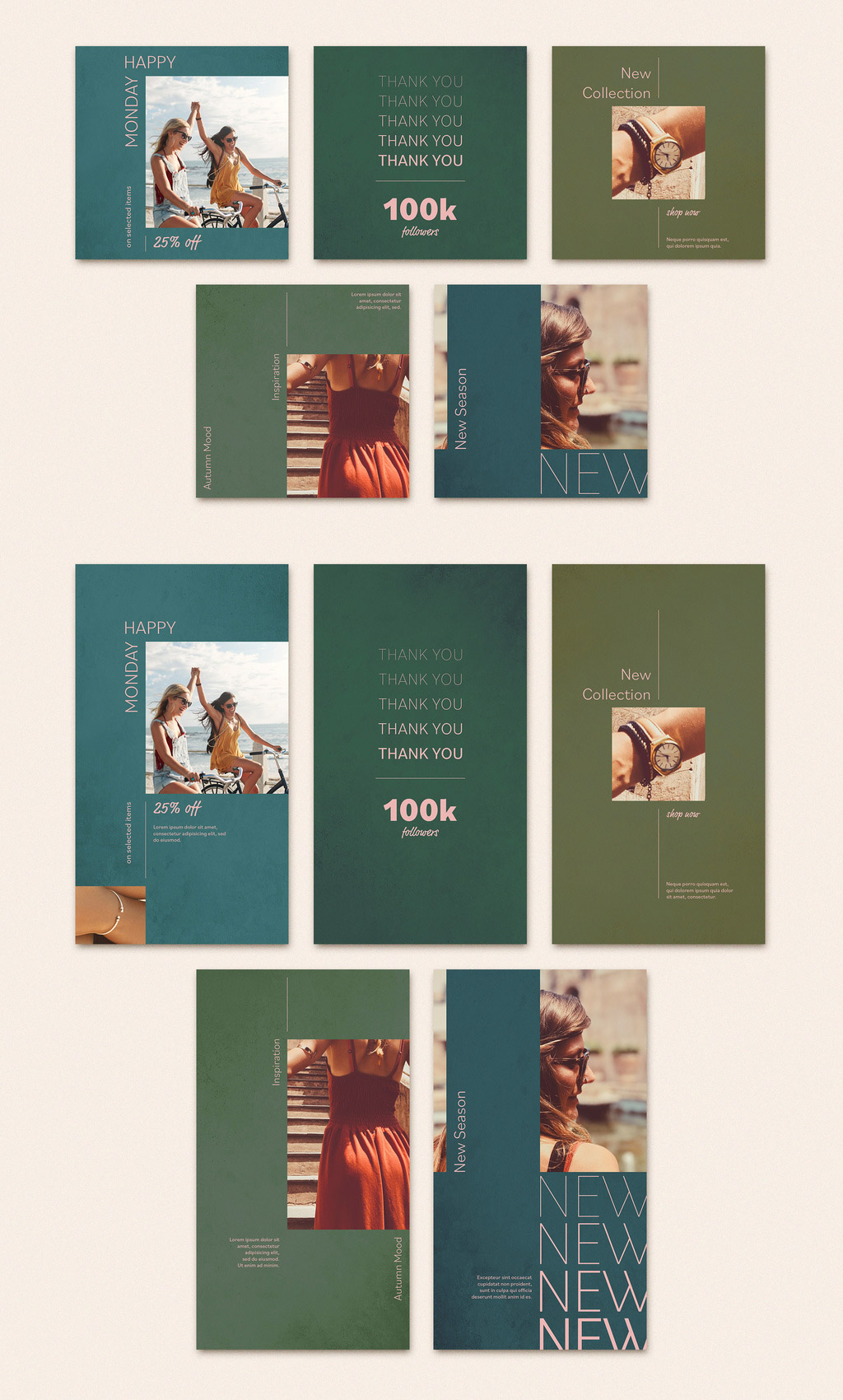 Instagram Post & Story Templates for Adobe Photoshop - Multiplode6.com