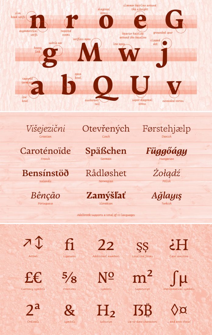 Adelbrook font family by Vibrant Types