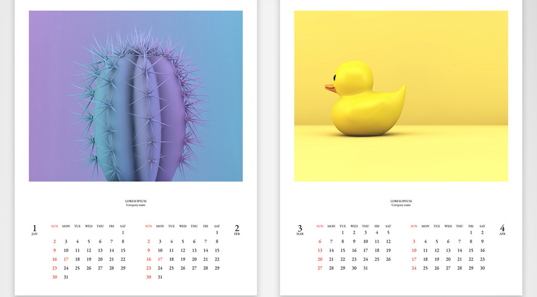 Beautiful and Simple 2022 Calendar Template for Adobe InDesign