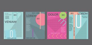 Four Vector Flyer Templates with Paper Cut Designs