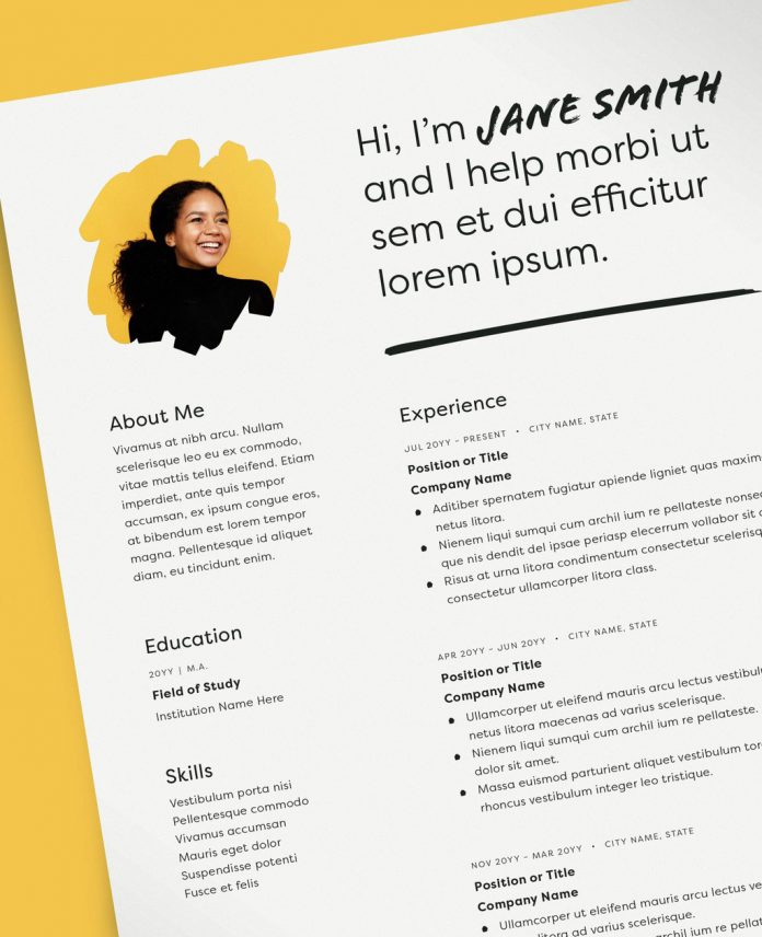 Adobe InDesign Resume Template with Photo Placeholder