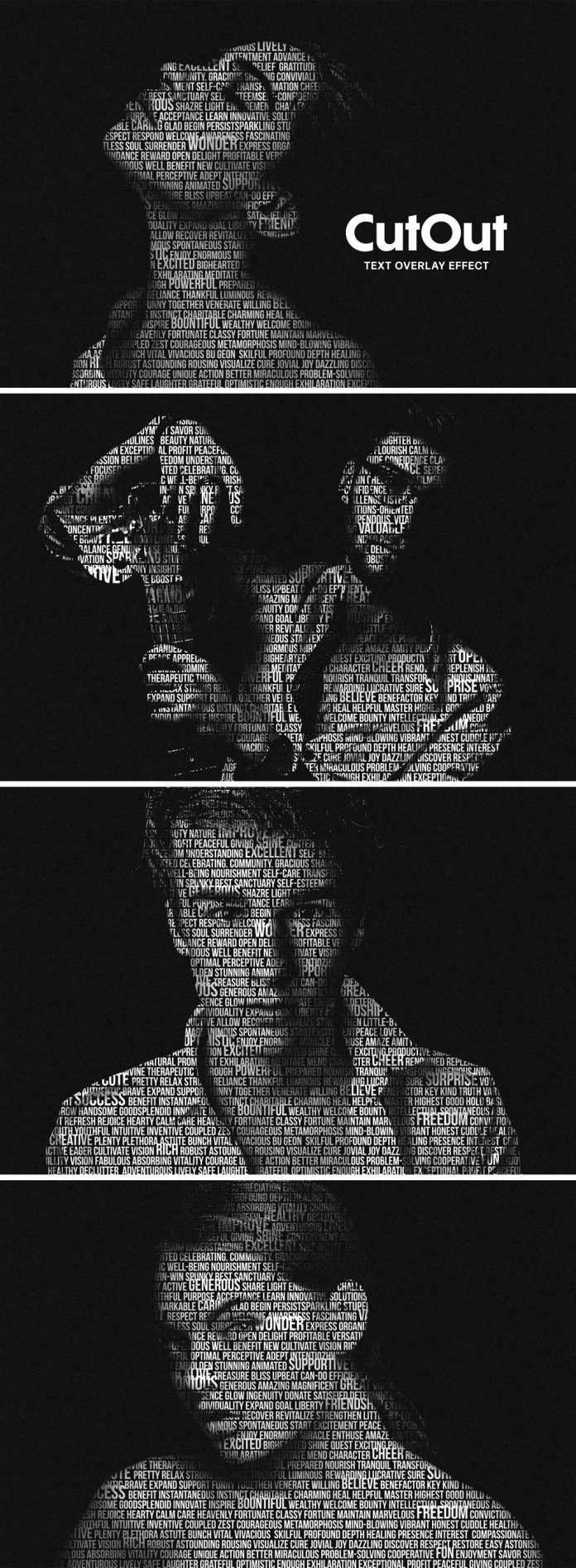 Cut Out Text Portrait Photo Effect Mockup for Adobe Photoshop