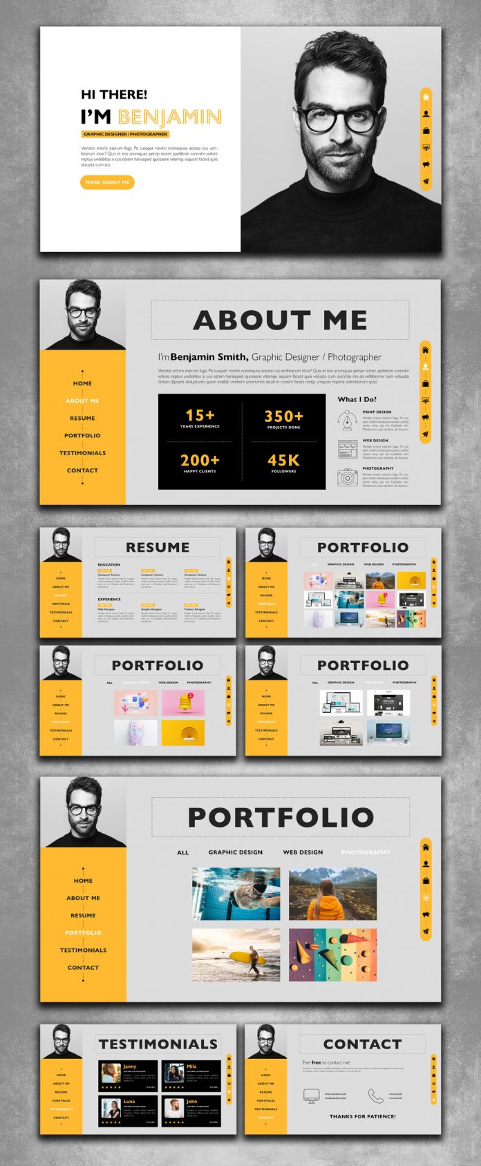 Interactive PDF Resume Template for Adobe InDesign